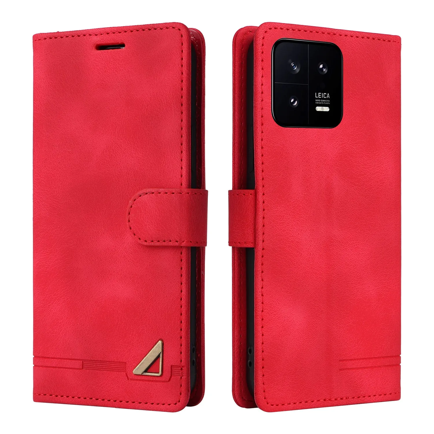 007 Series For Xiaomi 13 5G Phone Case PU Leather Wallet Skin-touch Anti-drop Shell with Stand