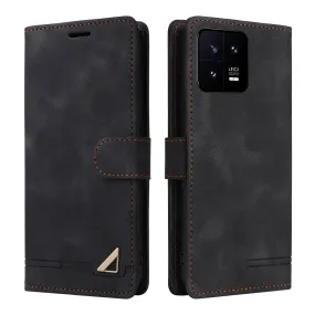 007 Series For Xiaomi 13 5G Phone Case PU Leather Wallet Skin-touch Anti-drop Shell with Stand