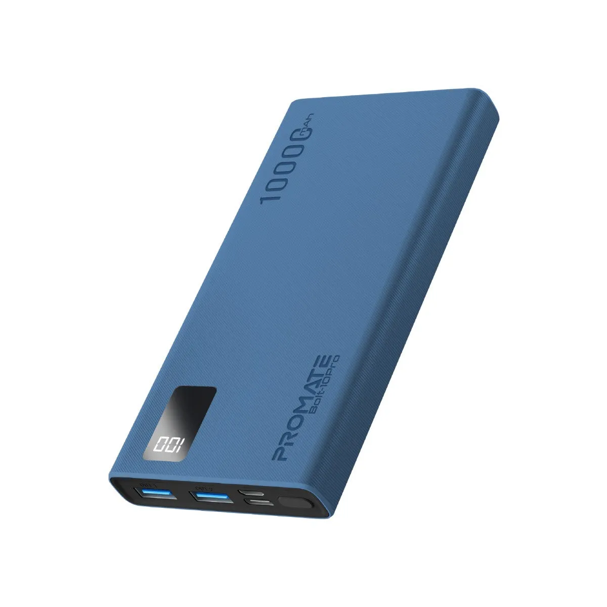 10000mAh Compact Smart Charging Power Bank with Dual USB-A & USB-C Output