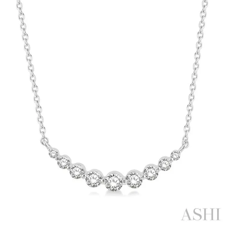 1/2 ctw Diamond Smile Necklace in 14K White Gold