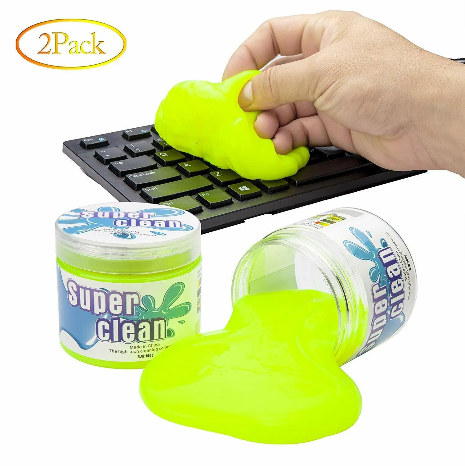 2 Pack Keyboard Cleaning Slimy Gel Universal Cleaner Quick Remove Dust Hair Germ