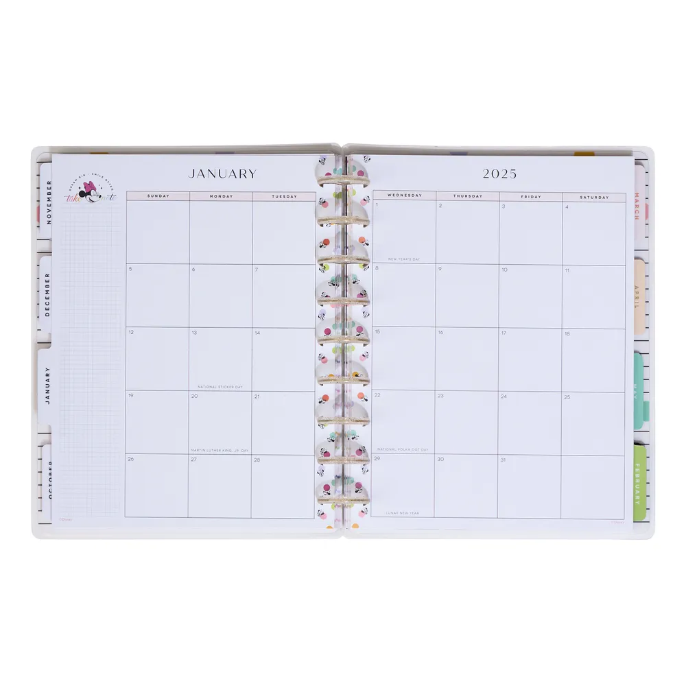 2024 Disney Minnie Mouse All Smiles Teacher Happy Planner - Classic Vertical Layout - 12 Months