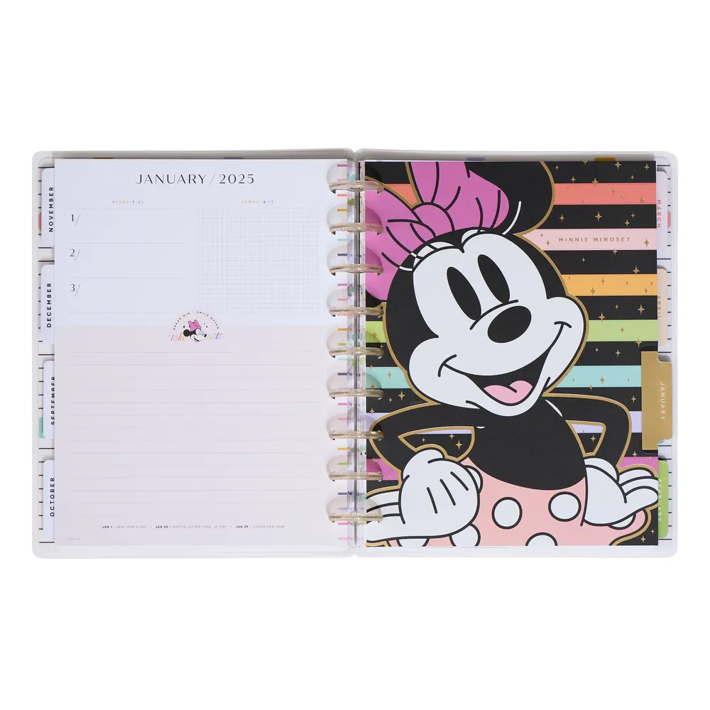 2024 Disney Minnie Mouse All Smiles Teacher Happy Planner - Classic Vertical Layout - 12 Months