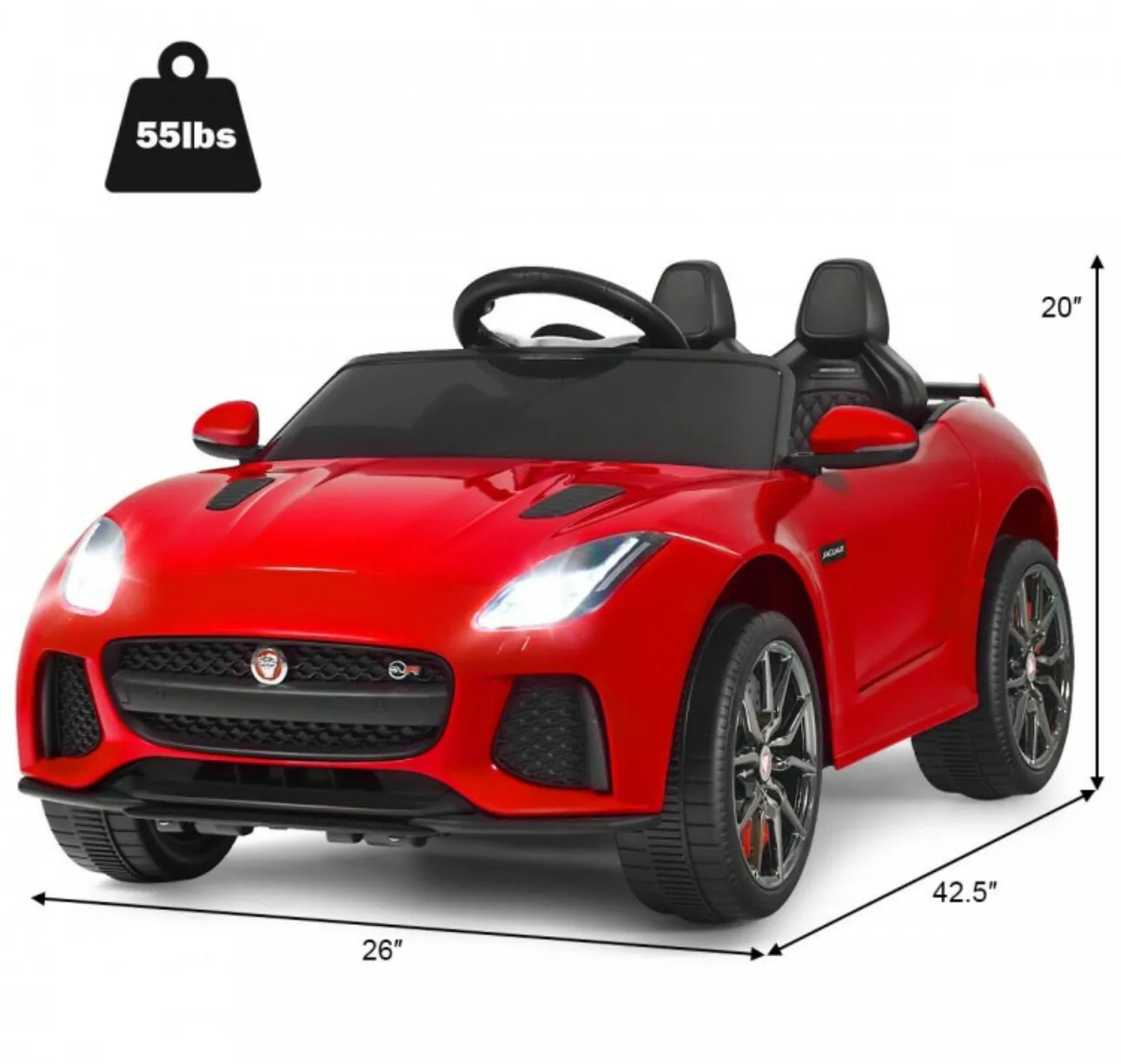 2025 Licensed Jaguar F-Type SVR 12V Kids Ride On Car 1 Seater Upgraded | MP3 Player | Open Doors | Remote