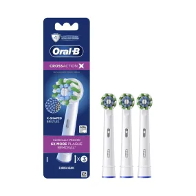 3 Pack Of Oral-B Cross Action Electric Toothbrush Replacement Brush Heads