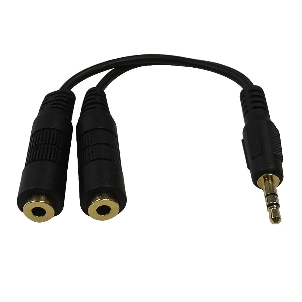 3.5mm Stereo Male to 2x 3.5mm Stereo Female Cable