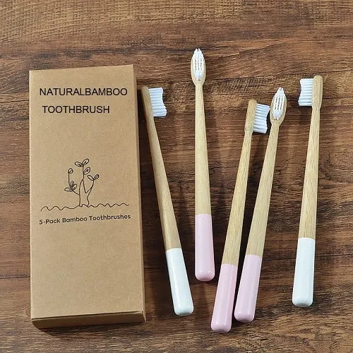 5-Pack Bamboo Adult Toothbrush