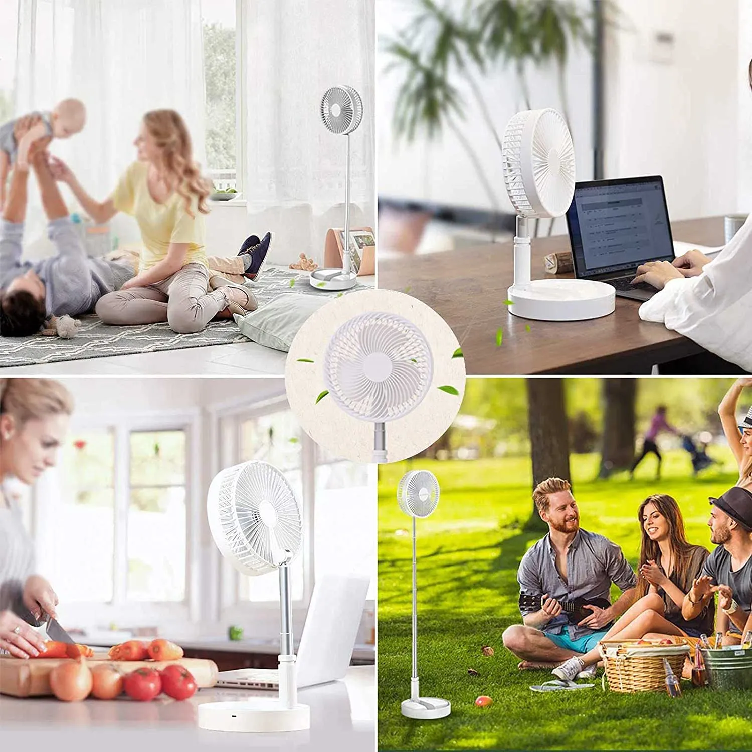 7206 TELESCOPIC ELECTRIC DESKTOP FAN, HEIGHT ADJUSTABLE, FOLDABLE & PORTABLE FOR TRAVEL/CARRY | SILENT TABLE TOP PERSONAL FAN FOR BEDSIDE, OFFICE TABLE (Battery Not Include)