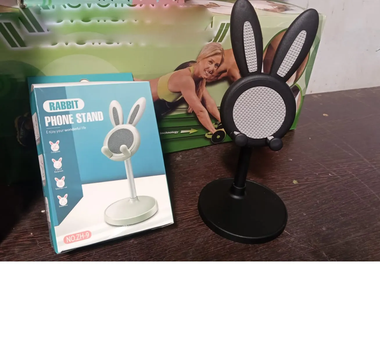 7774 Cute Bunny Phone Stand, Angle Height Adjustable Phone Stand for Desk, Kawaii Phone Holder Desk Accessories, Easter Bunny Gifts Favor for Girl & Boys Accessories for Phone, Tablet, Easter Gifts Favors