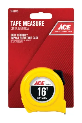 Ace 16 ft. L X 0.75 in. W High Visibility Tape Measure 1 pk