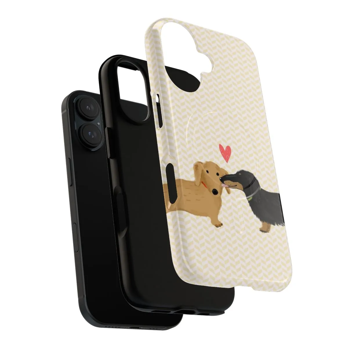 Adorable Dachshund Phone Case with Heart Design