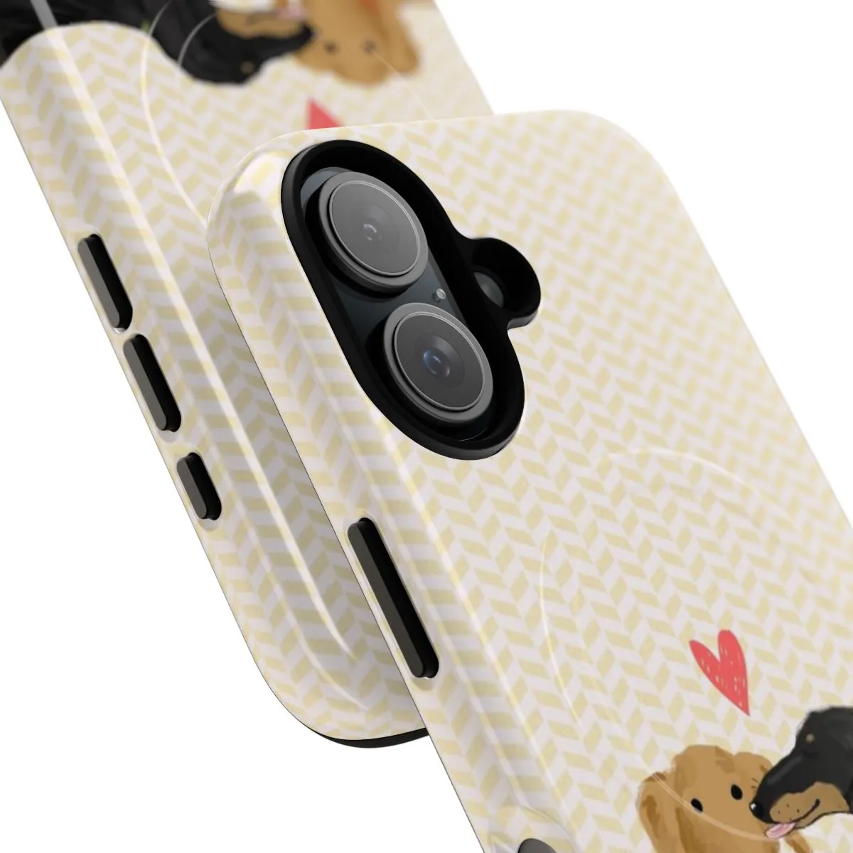 Adorable Dachshund Phone Case with Heart Design