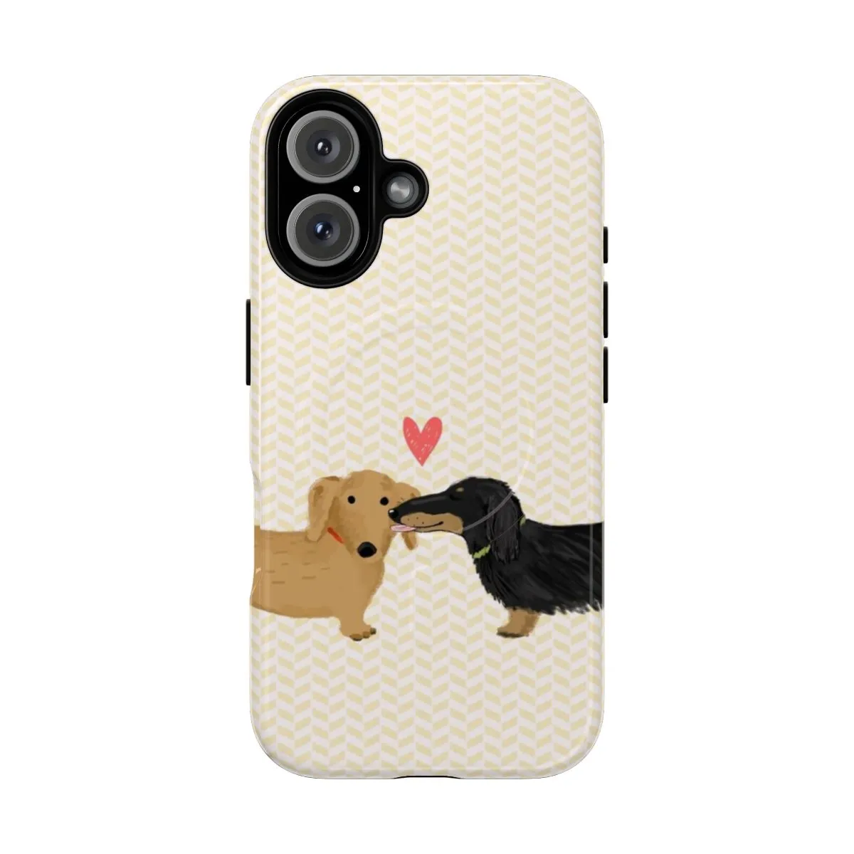 Adorable Dachshund Phone Case with Heart Design