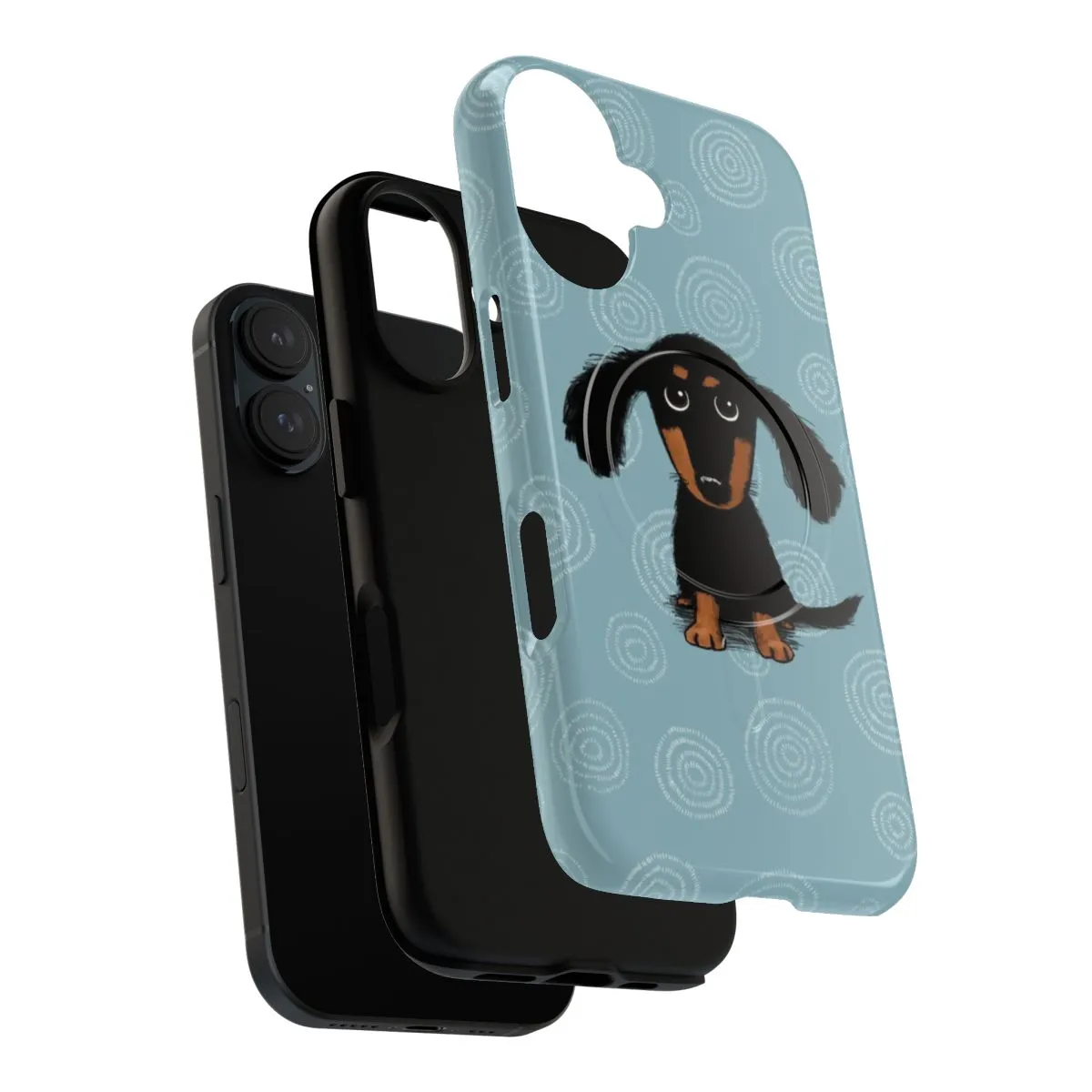 Adorable Longhaired Dachshund Black and Tan Phone Case