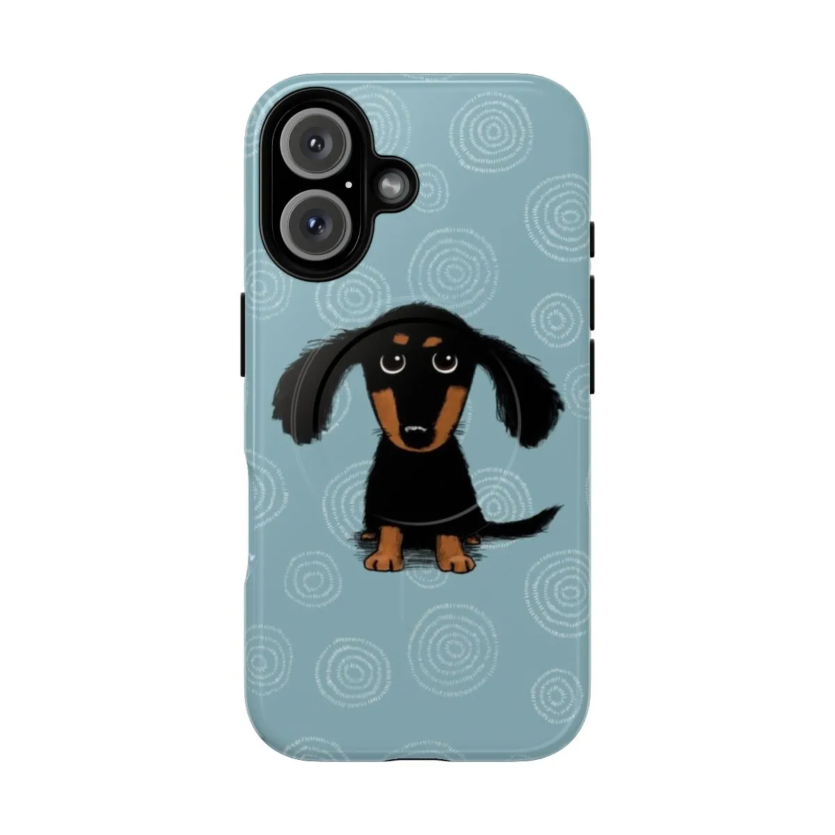 Adorable Longhaired Dachshund Black and Tan Phone Case