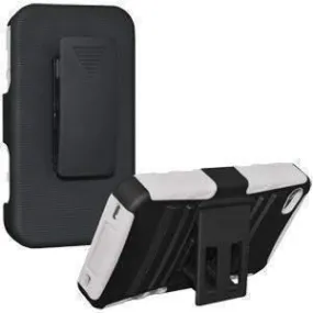 Amzer Hybrid Kickstand iPhone Case with iPhone Holster - Black- White