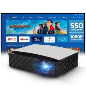 Android Projector 1080P |550 ANSI/Screen Size to 250inch|Bluetooth Wifi Projector