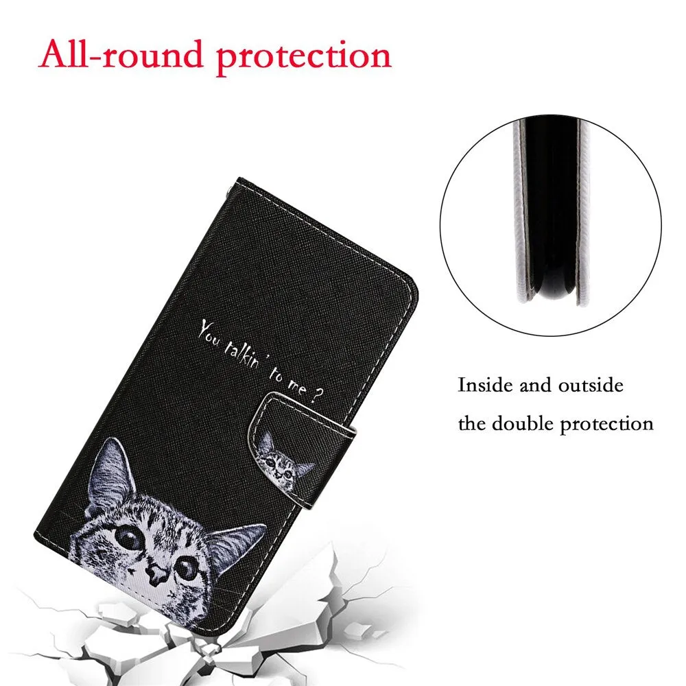 Anymob Samsung Black Cat With Green Eye Phone Cases Leather Flip Stand Cover