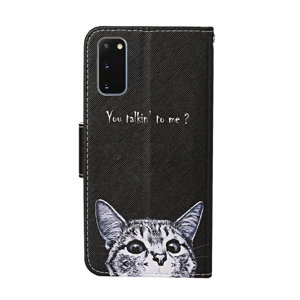 Anymob Samsung Black Cat With Green Eye Phone Cases Leather Flip Stand Cover