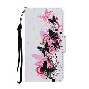 Anymob Samsung Graffiti Butterfly Phone Cases Leather Flip Stand Cover