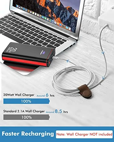 Ayeway Battery Pack USB C Portable Charger PD 20W Fast Charging 26800mAh Power Bank with 5 Ports Output,External Battery Phone Charger for iPhone 13,14,15,MacBook,Samsung Galaxy,Gamepads,Travel,etc.