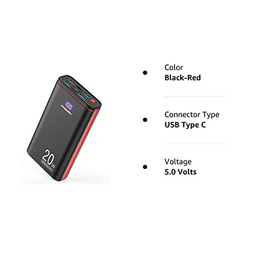 Ayeway Battery Pack USB C Portable Charger PD 20W Fast Charging 26800mAh Power Bank with 5 Ports Output,External Battery Phone Charger for iPhone 13,14,15,MacBook,Samsung Galaxy,Gamepads,Travel,etc.