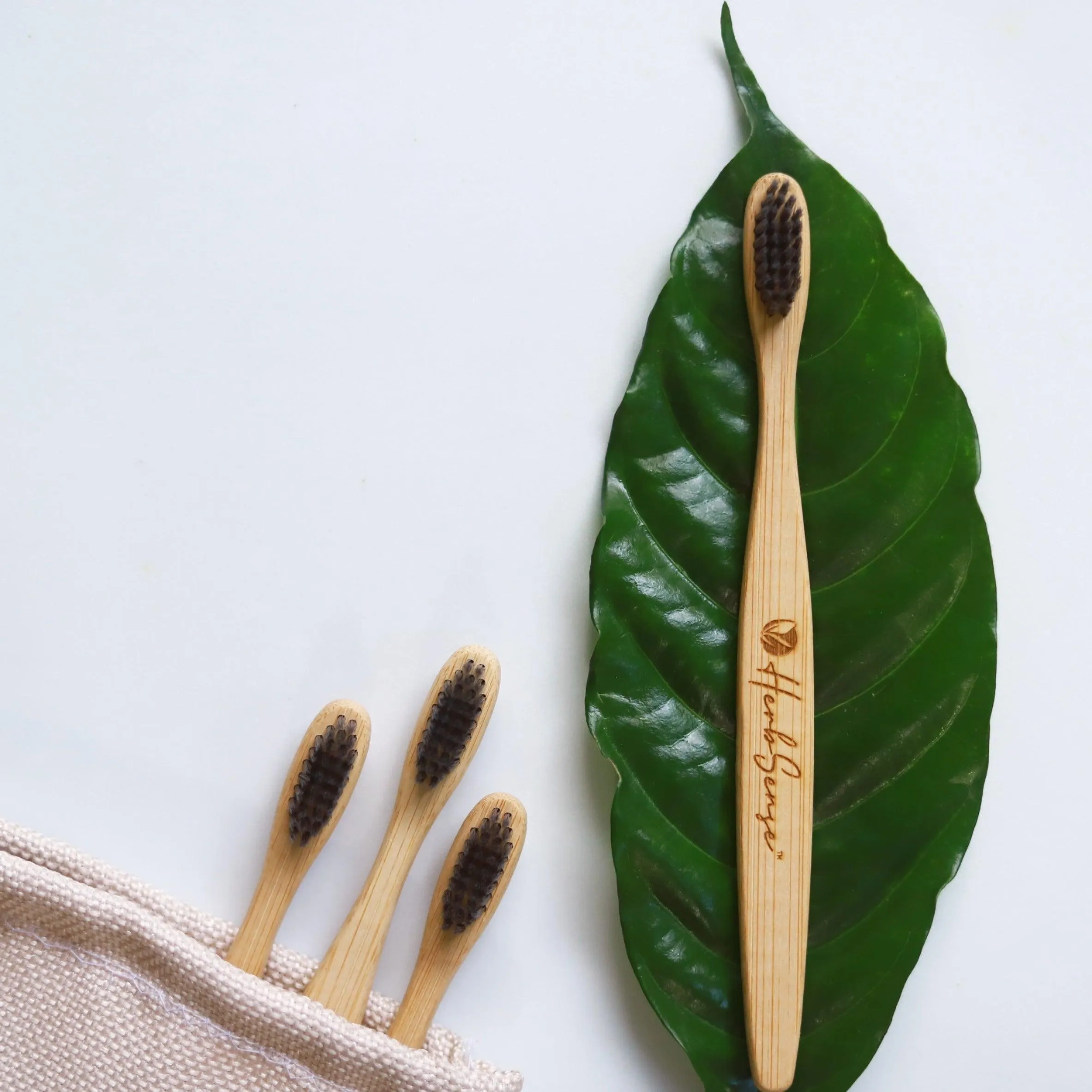 Bamboo ToothBrush with Charcoal Infused Soft Bristles | Eco-friendly & Sustainable | (Pack of 4)