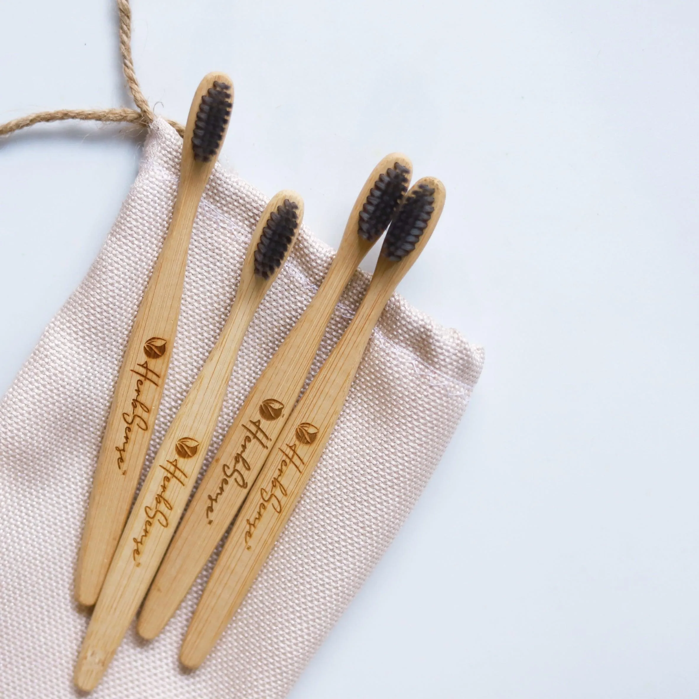 Bamboo ToothBrush with Charcoal Infused Soft Bristles | Eco-friendly & Sustainable | (Pack of 4)