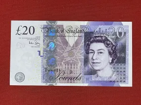 Bank of England 20 Pound Note Series F Prefix AB