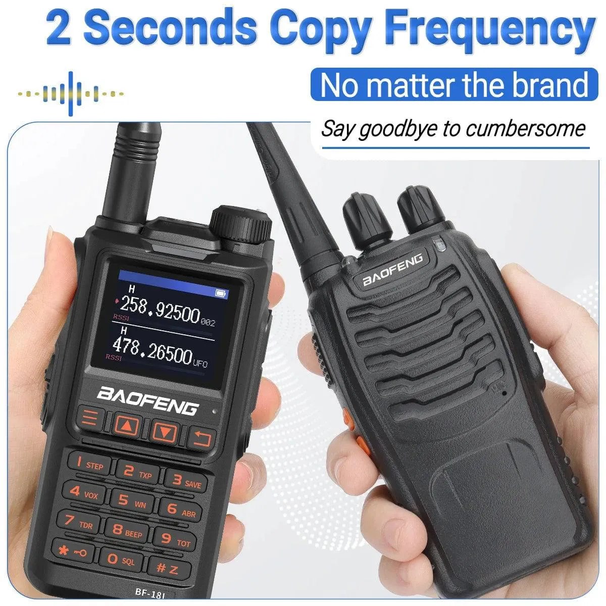 Baofeng UV-18 Pro Walkie Talkie 10W Wireless Copy Frequency 999CH NOAA Long Range Type-C VHF UHF UV-5RPortable Ham Two Way Radio