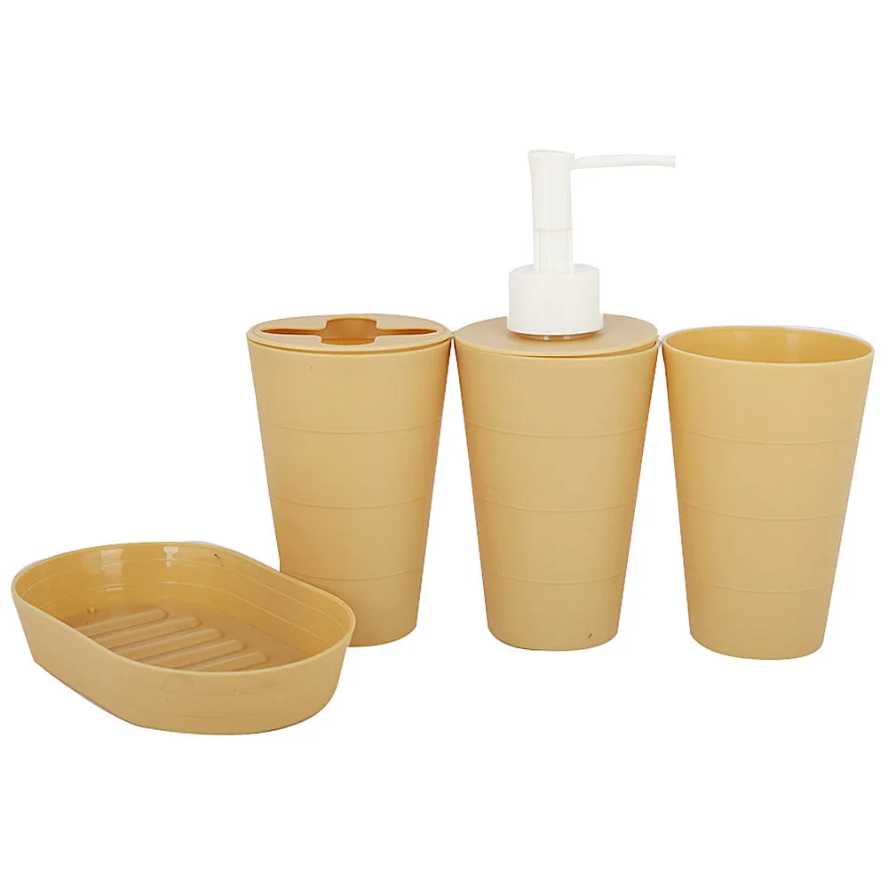 Bathroom Toiletries Set 4 Pcs - Mustard