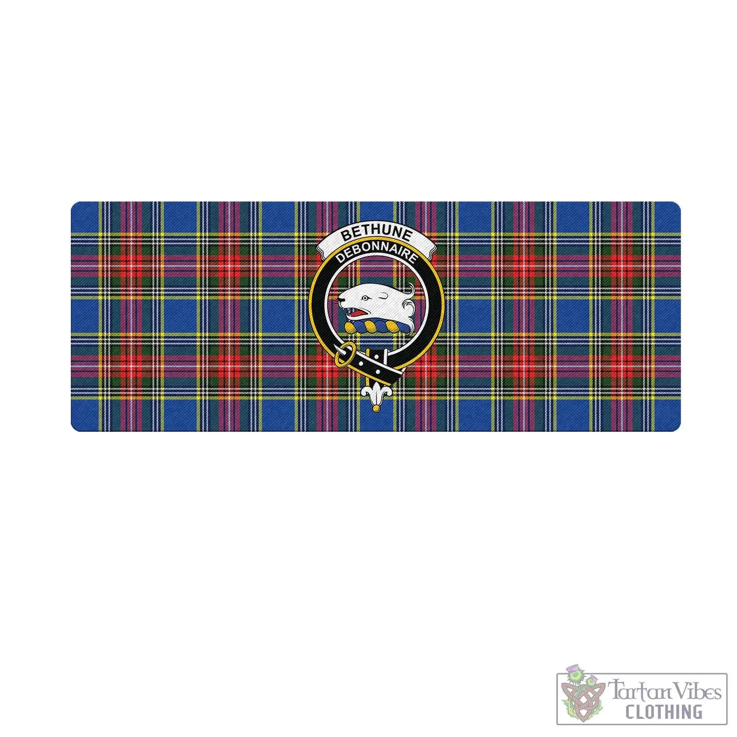 Bethune Tartan Mouse Pad with Family Crest