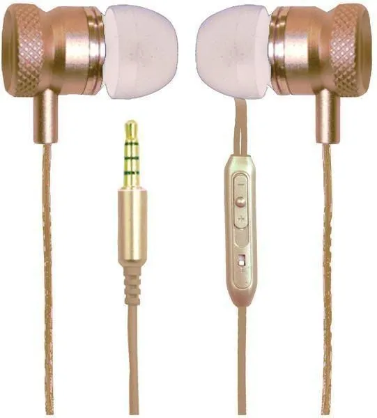 Billboard Noise Isolating Earbuds w/ Microphone & Inline Remote (Gold) BB571