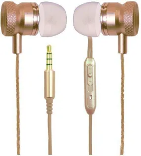 Billboard Noise Isolating Earbuds w/ Microphone & Inline Remote (Gold) BB571