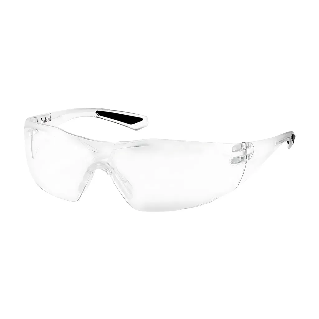 Bouton Optical 250-49-0020 Rimless Safety Glasses with Clear Temple, Clear Lens and Anti-Scratch / Anti-Fog Coating