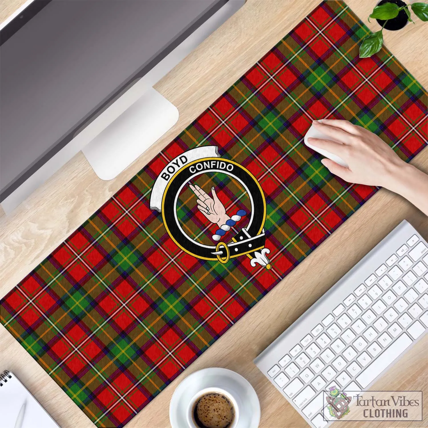 Boyd Tartan Mouse Pad with Family Crest