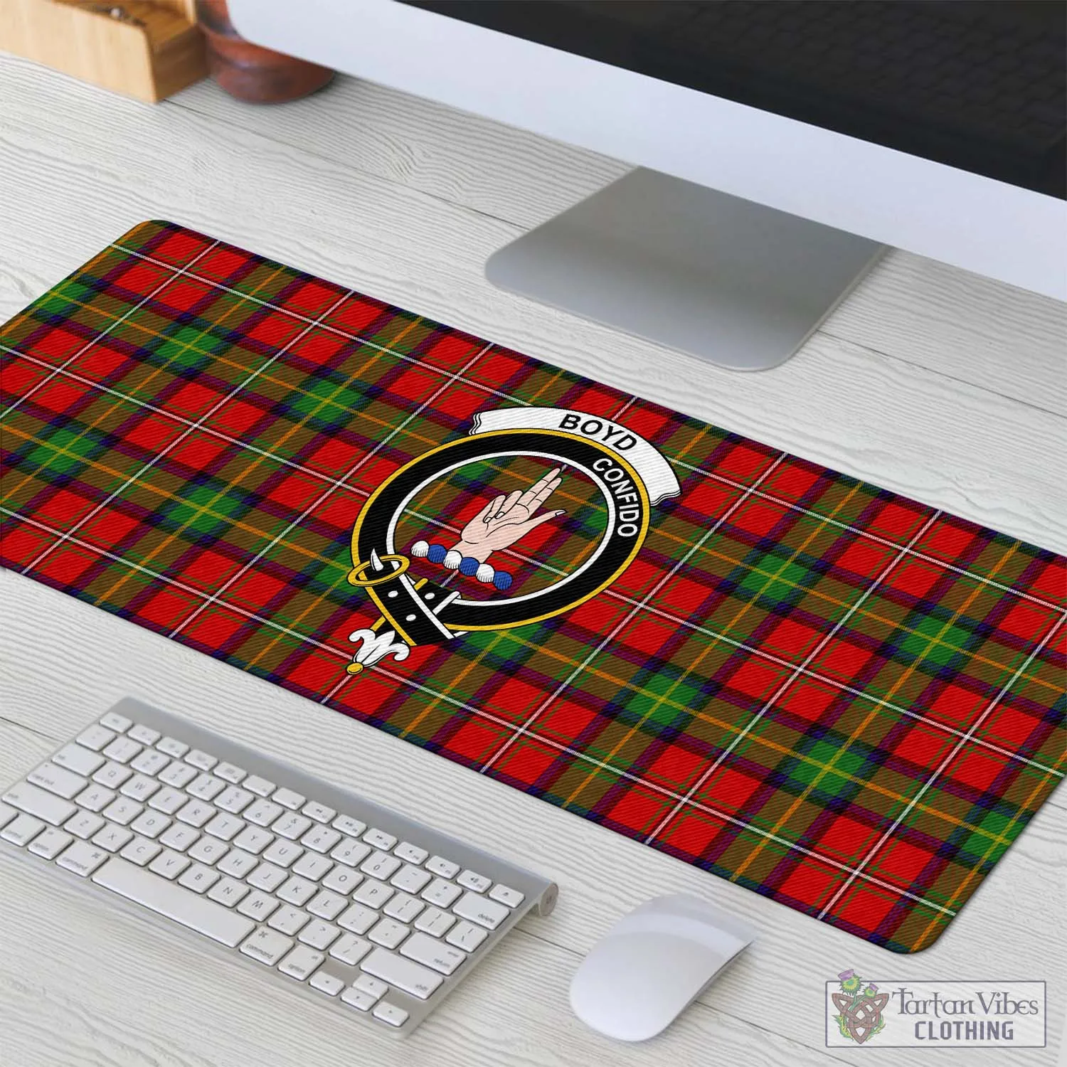 Boyd Tartan Mouse Pad with Family Crest