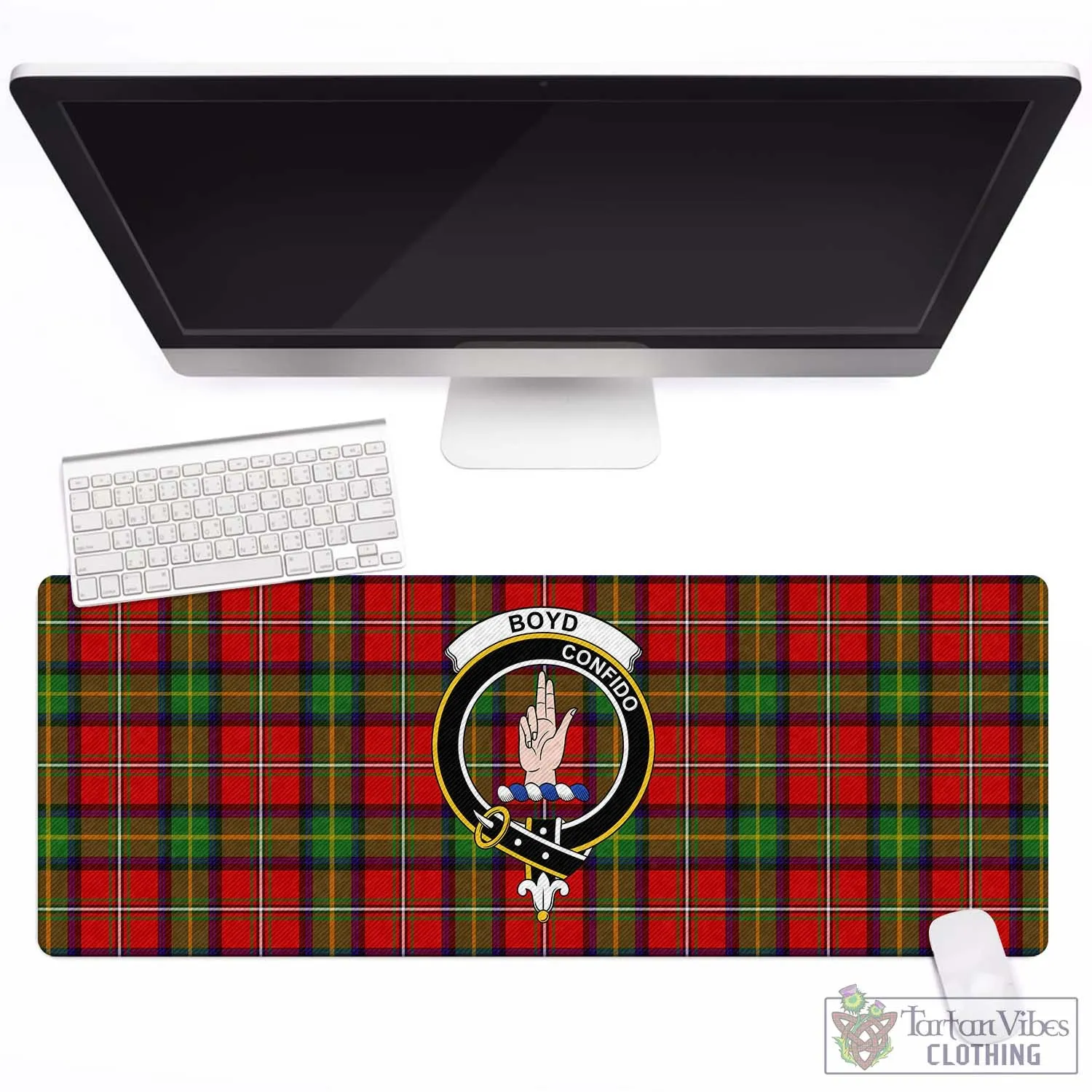 Boyd Tartan Mouse Pad with Family Crest