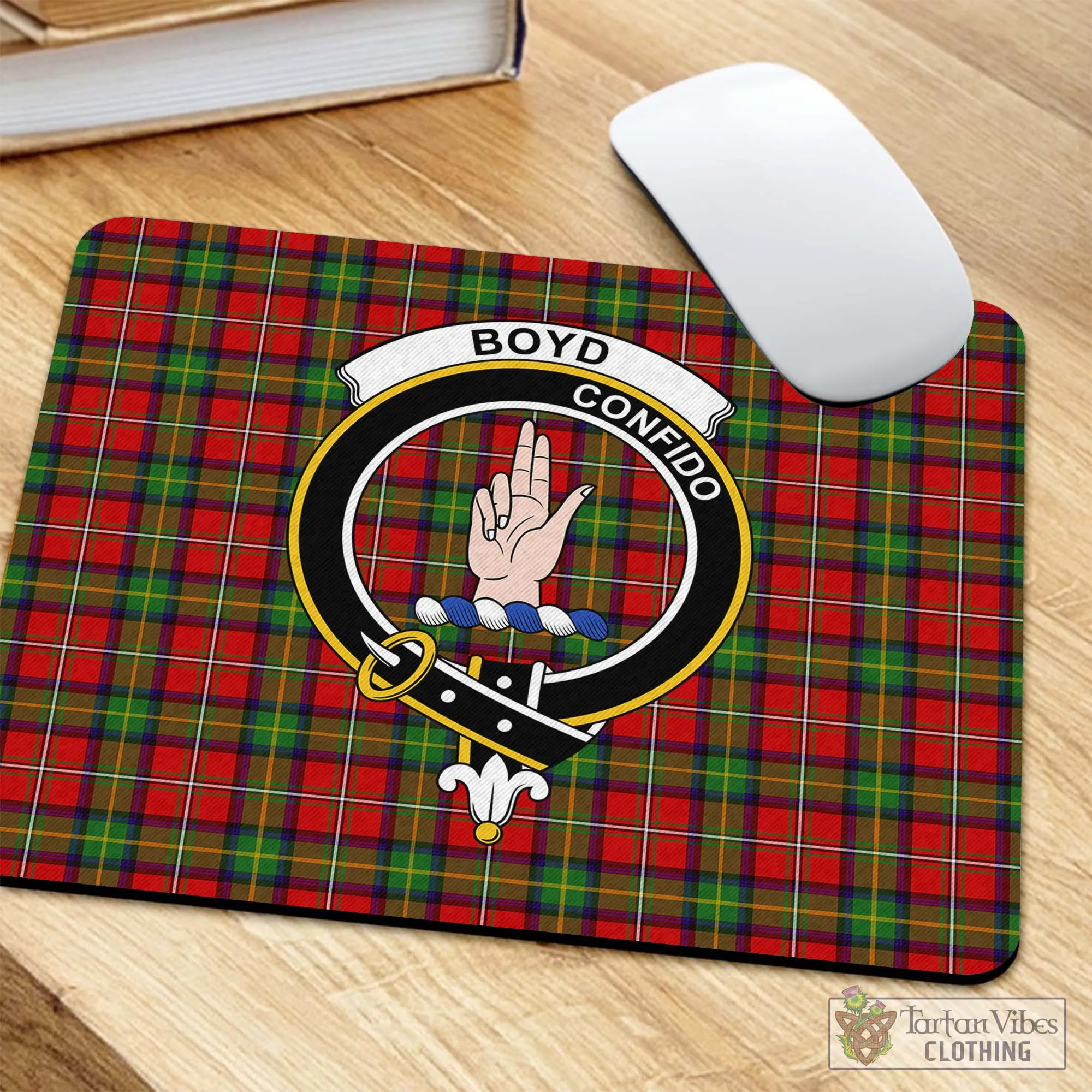 Boyd Tartan Mouse Pad with Family Crest