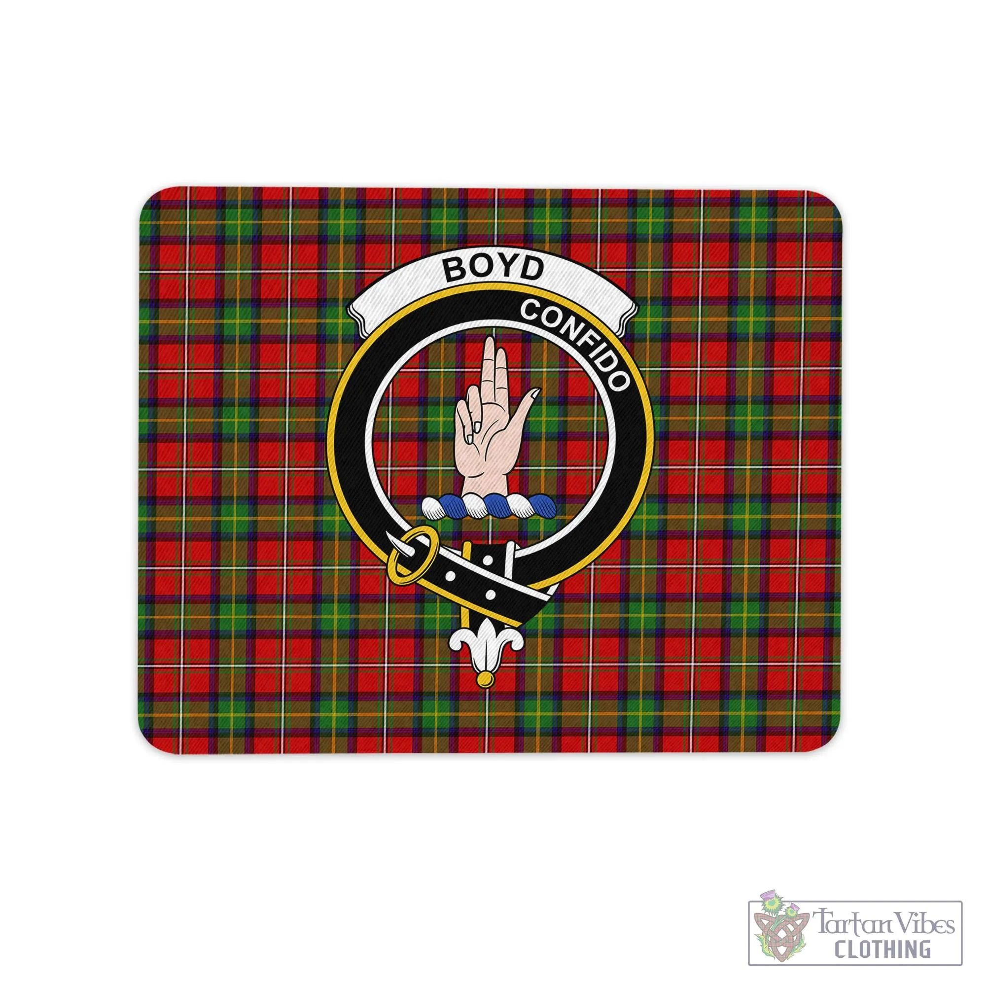 Boyd Tartan Mouse Pad with Family Crest