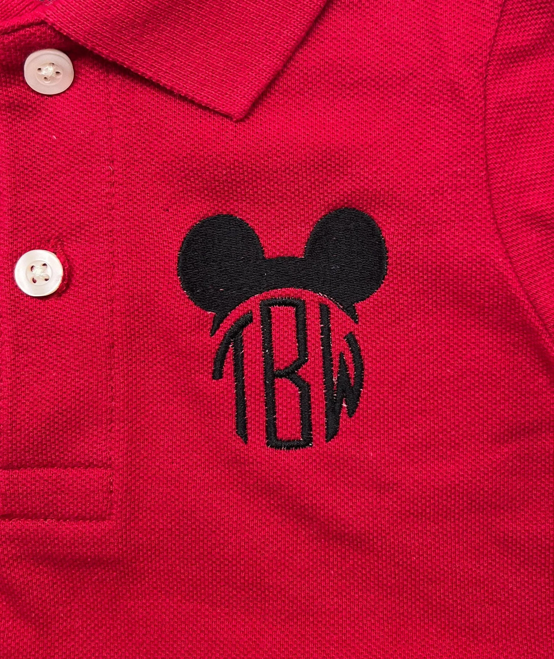 Boys Mouse Monogram Polo Design