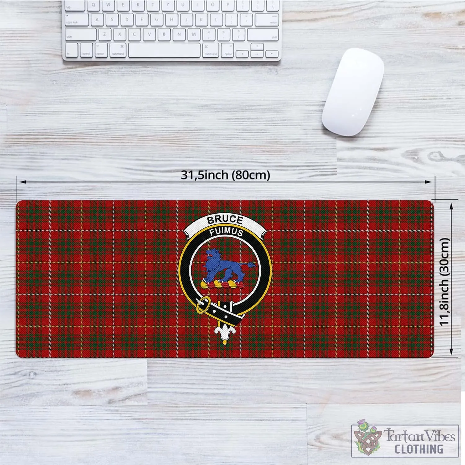 Bruce Tartan Mouse Pad with Family Crest