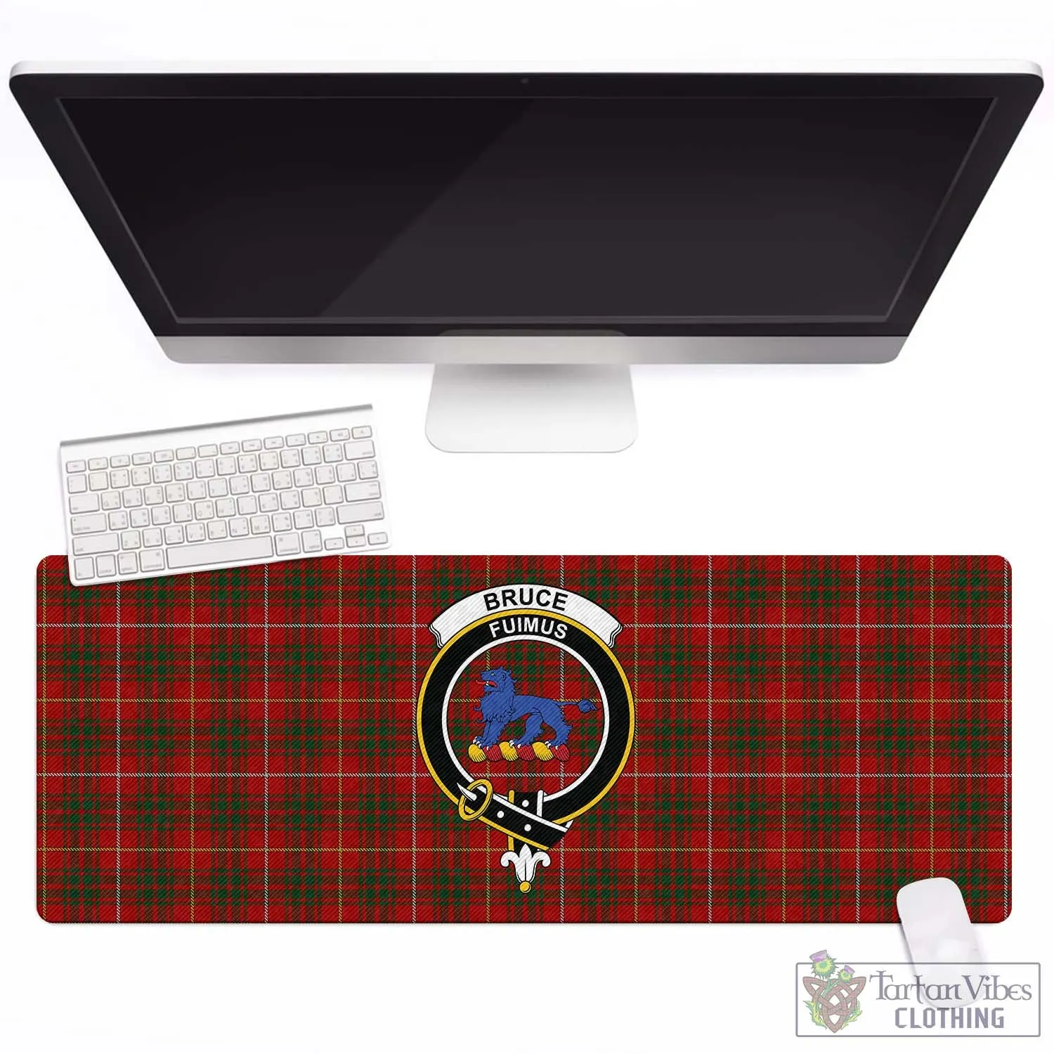 Bruce Tartan Mouse Pad with Family Crest