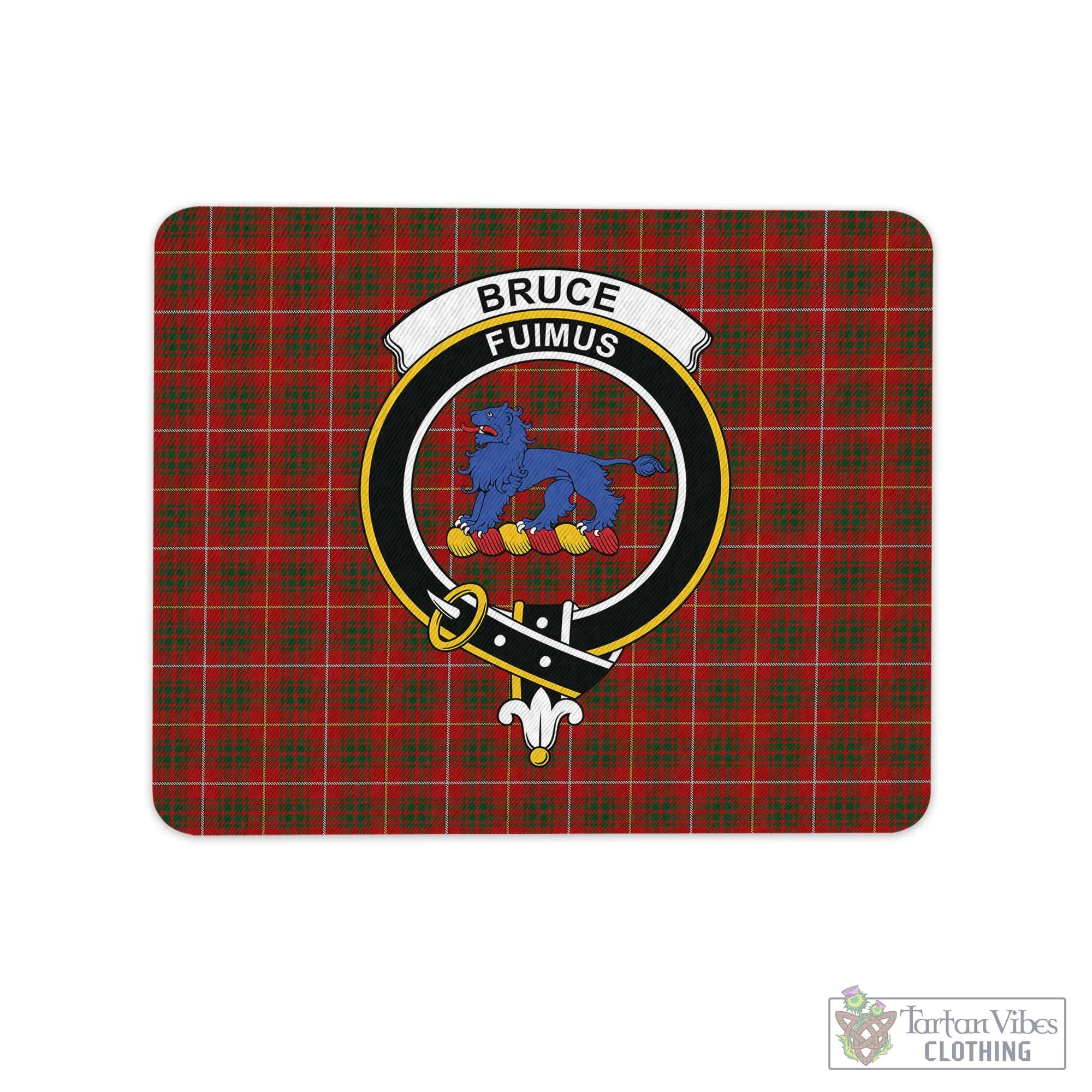 Bruce Tartan Mouse Pad with Family Crest