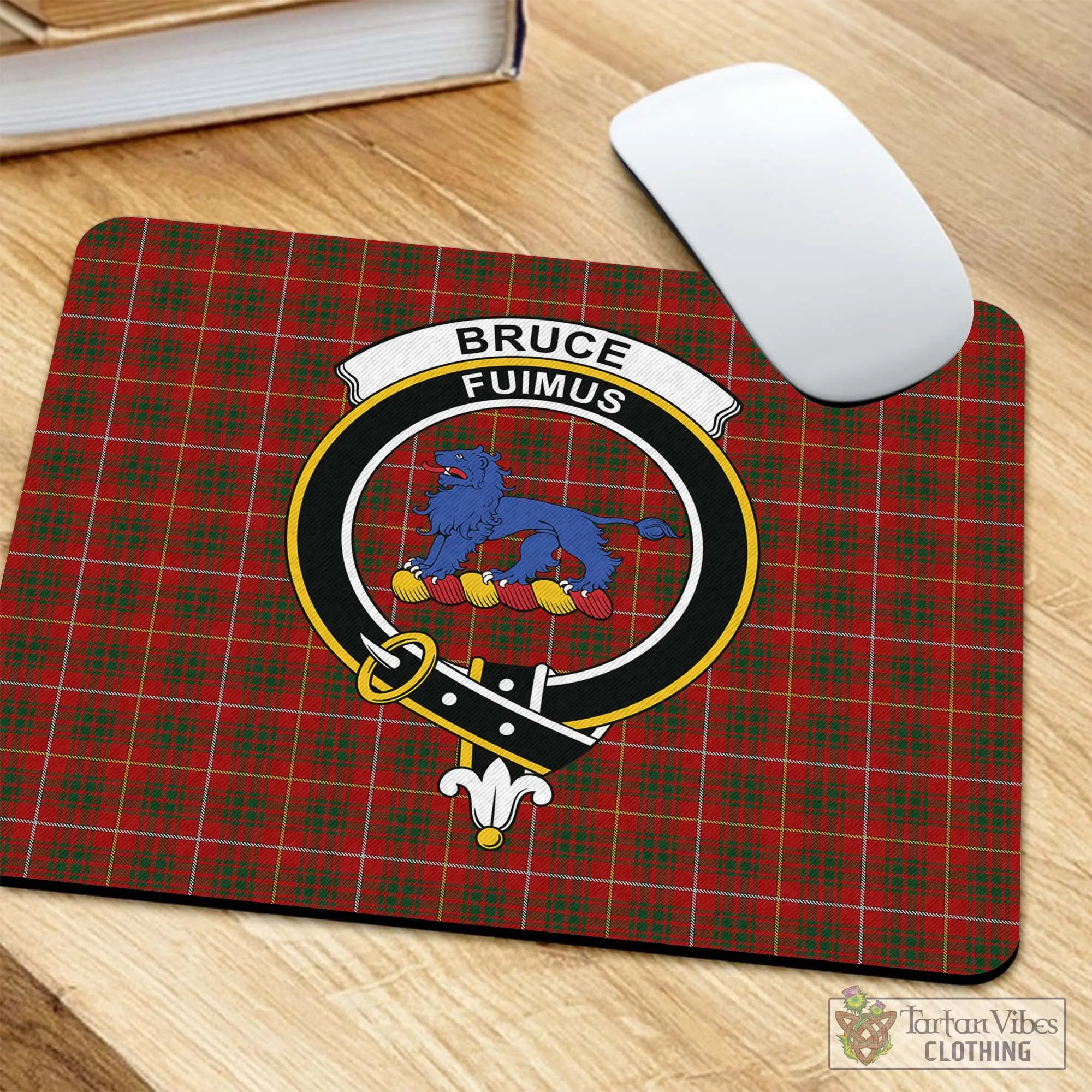 Bruce Tartan Mouse Pad with Family Crest