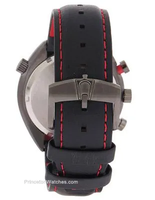 Bulova Mens Accutron II Chrono - Grey Dial w/Red Accents - Black Leather - Date