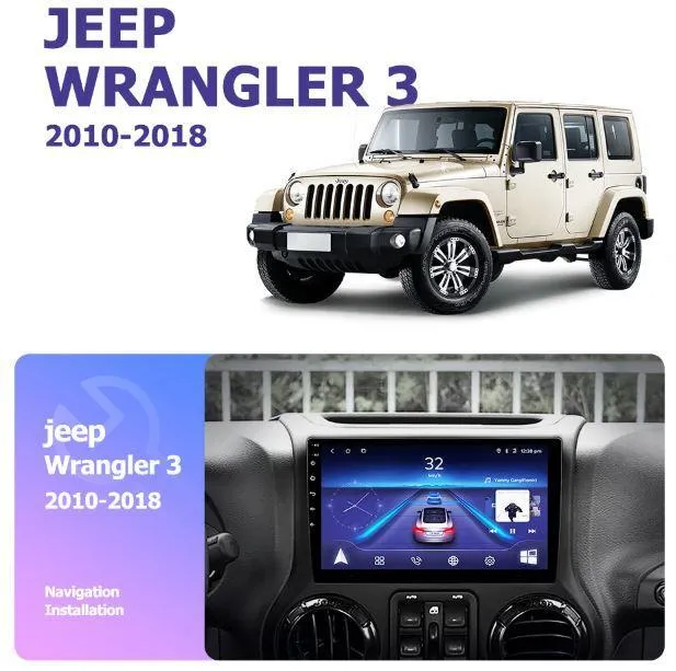 Car Dealz 10.2" Android 10.0 Jeep Wrangler 3 JK 2010-2018 w CAM In Dash Plus OEM Fascia