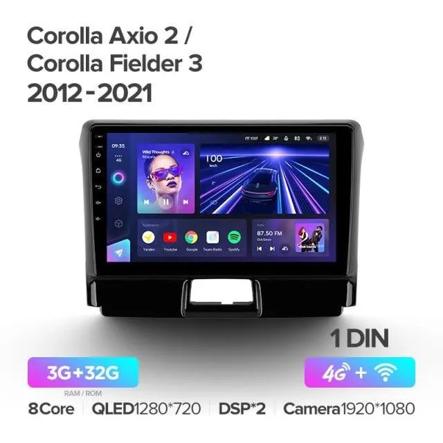 Car Dealz Elite 4G Data Model 10.2" Android 12.0 For Toyota Corolla Axio 2 Fielder 3 E160 2012 - 2021 In Dash Plus OEM Fascia