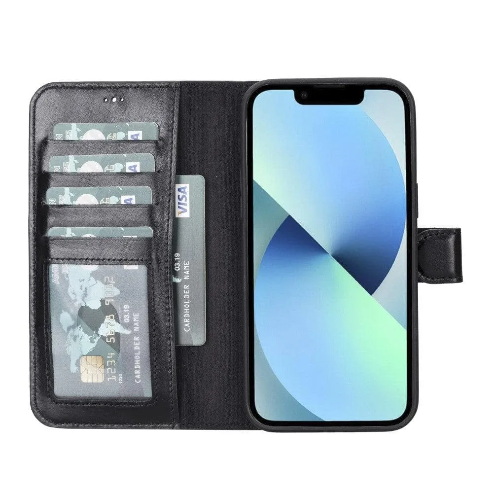 Carter iPhone 14 Pro Detachable Wallet Case, Rustic Black