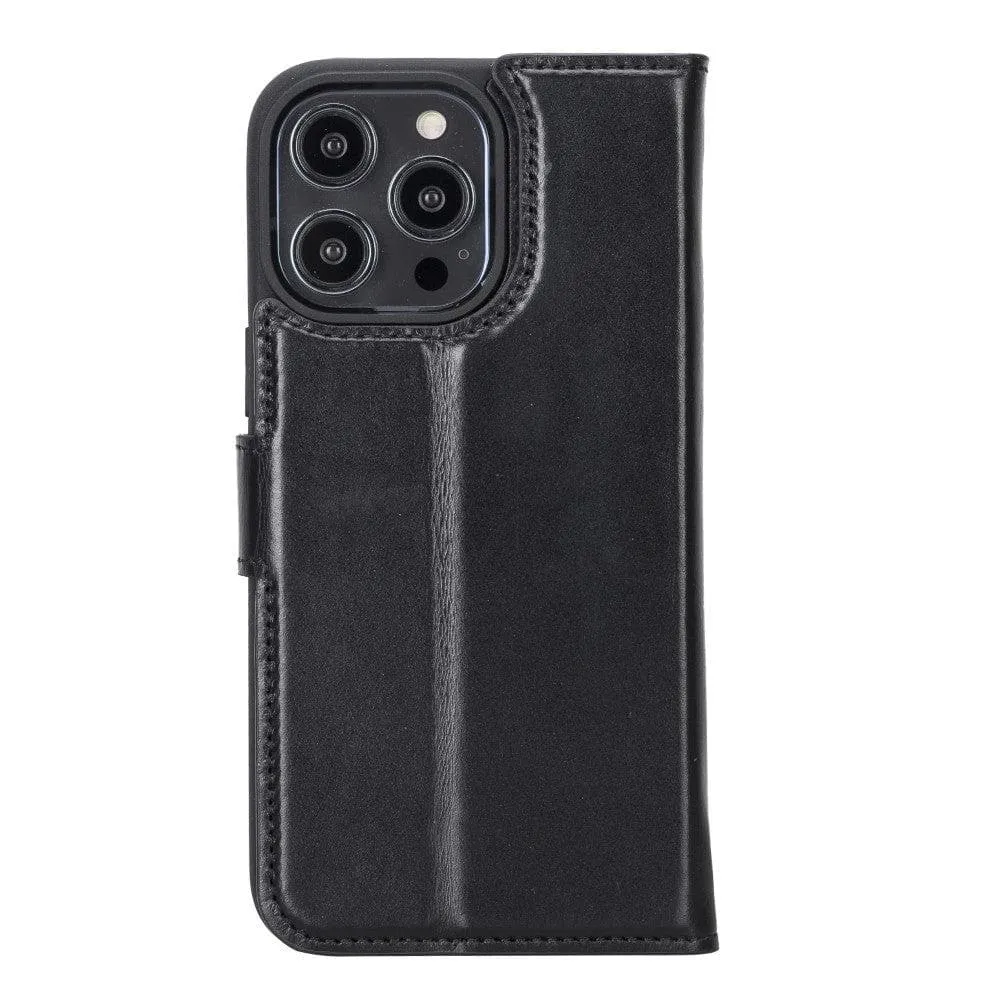 Carter iPhone 14 Pro Detachable Wallet Case, Rustic Black